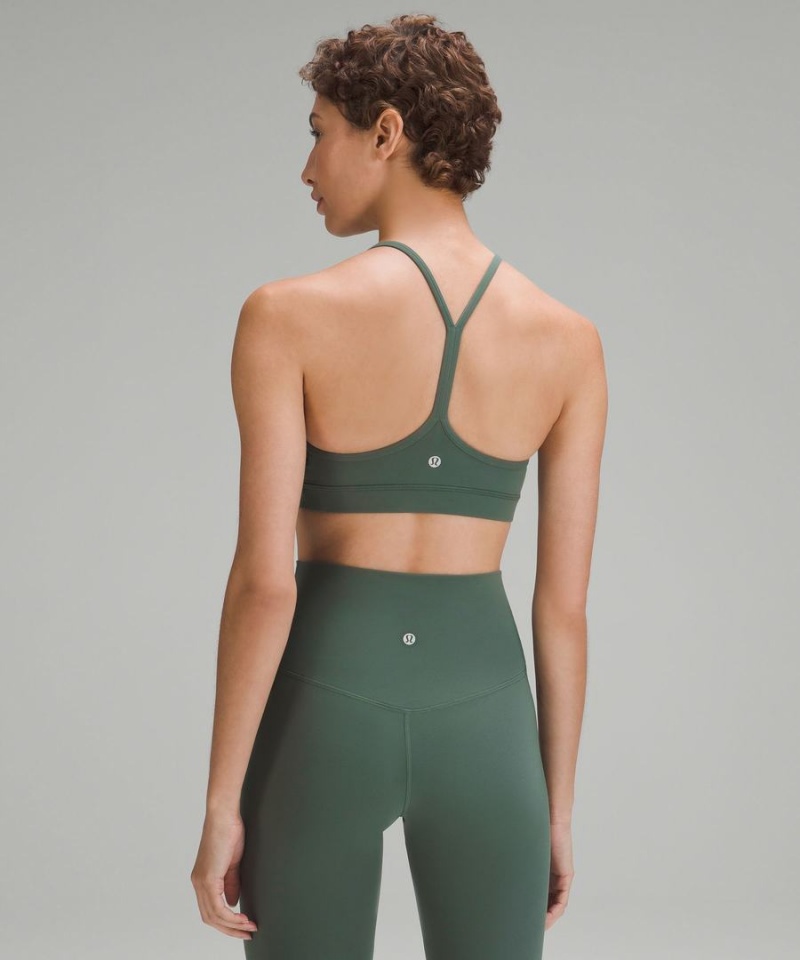 Lululemon Flow Y Bra Nulu Light Support, A–C Cups Sport BH Dam Mörkgröna Sverige | WSMBYQ784