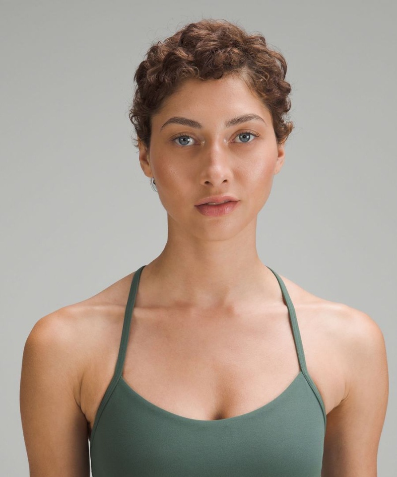 Lululemon Flow Y Bra Nulu Light Support, A–C Cups Sport BH Dam Mörkgröna Sverige | WSMBYQ784
