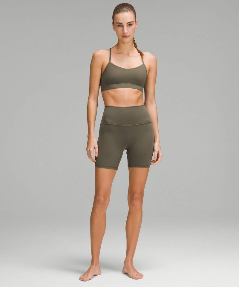 Lululemon Flow Y Bra Nulu Light Support, A–C Cups Sport BH Dam Mörkgröna Sverige | CXYZIW540
