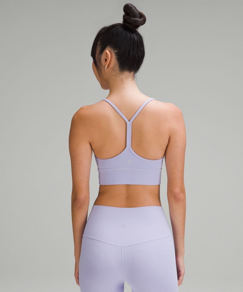 Lululemon Flow Y Nulu Longline Bra Light Support, A–C Cups Sport BH Dam Lila Sverige | RILBKZ260