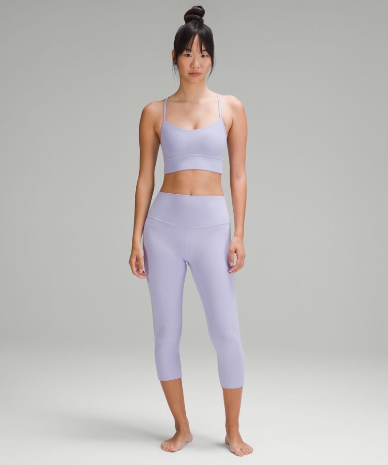 Lululemon Flow Y Nulu Longline Bra Light Support, A–C Cups Sport BH Dam Lila Sverige | RILBKZ260