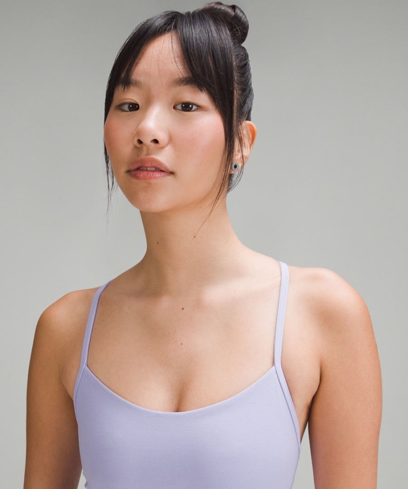 Lululemon Flow Y Nulu Longline Bra Light Support, A–C Cups Sport BH Dam Lila Sverige | RILBKZ260