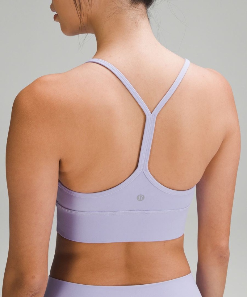 Lululemon Flow Y Nulu Longline Bra Light Support, A–C Cups Sport BH Dam Lila Sverige | RILBKZ260