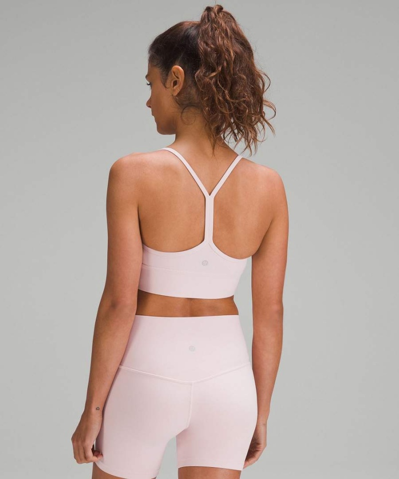 Lululemon Flow Y Nulu Longline Bra Light Support, A–C Cups Sport BH Dam Rosa Sverige | DOBMAC042