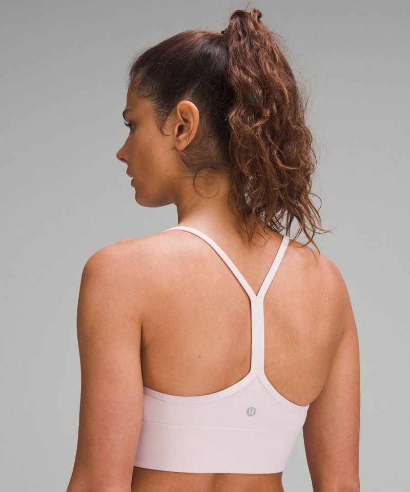 Lululemon Flow Y Nulu Longline Bra Light Support, A–C Cups Sport BH Dam Rosa Sverige | DOBMAC042