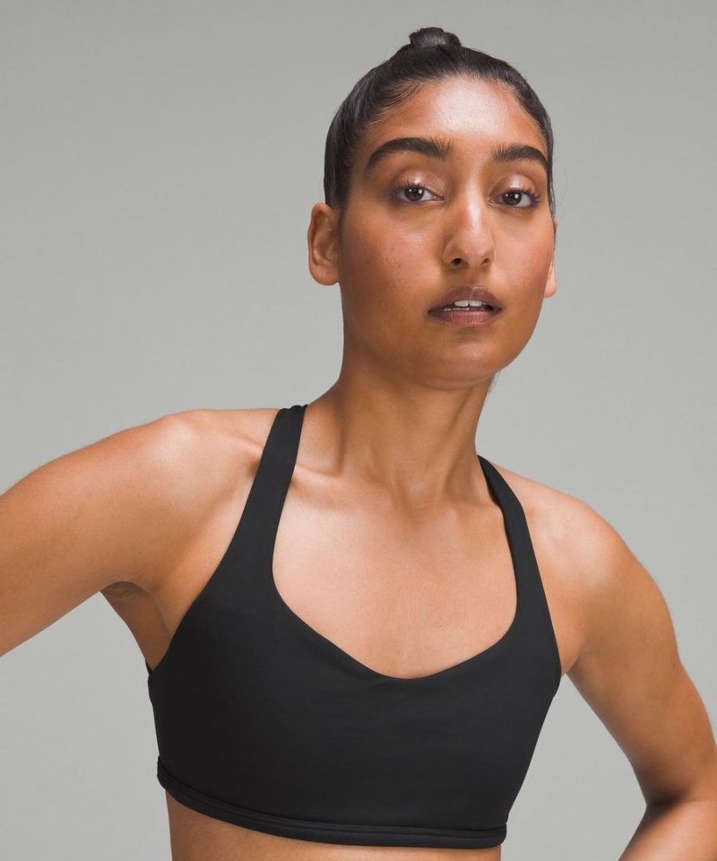 Lululemon Free to Be Bra - Wild Light Support, A/B Cup Sport BH Dam Svarta Sverige | KWZJQL712