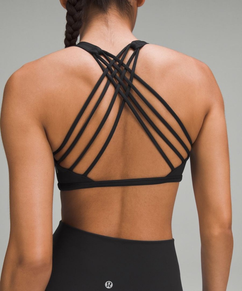 Lululemon Free to Be Bra - Wild Light Support, A/B Cup Sport BH Dam Svarta Sverige | KWZJQL712