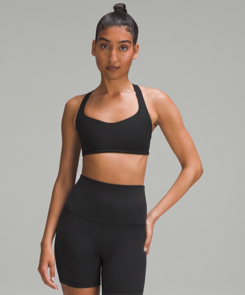 Lululemon Free to Be Bra - Wild Light Support, A/B Cup Sport BH Dam Svarta Sverige | KWZJQL712