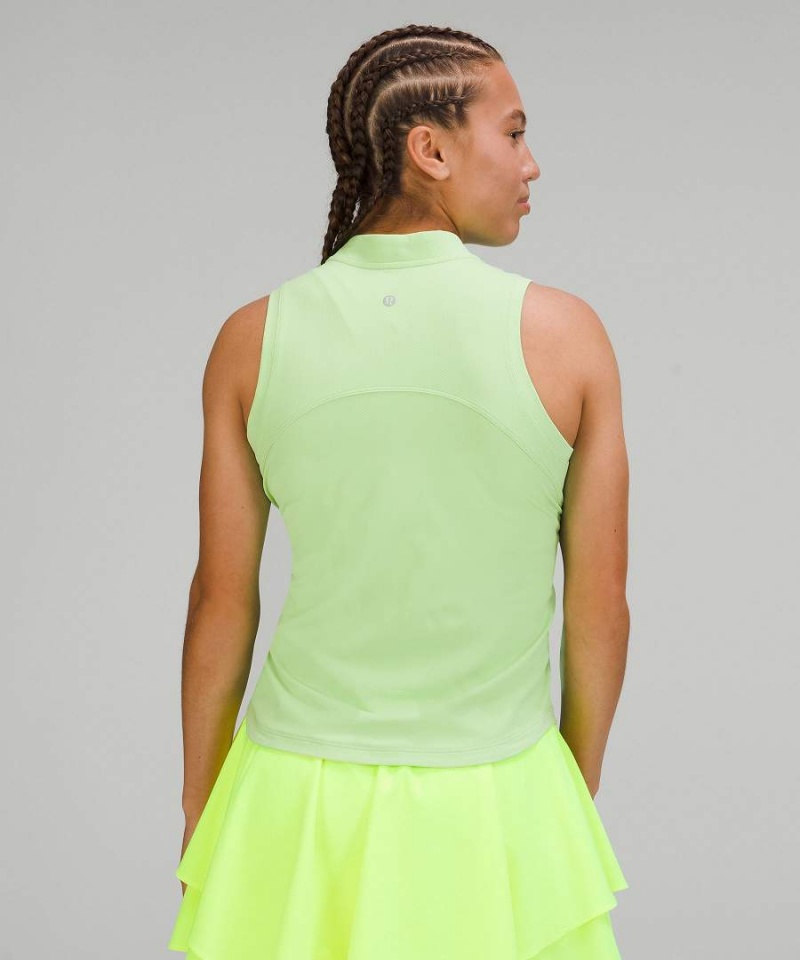 Lululemon Front-Zip Mock-Neck Tennis Linne Dam Gröna Ljus Sverige | TUZGSK609