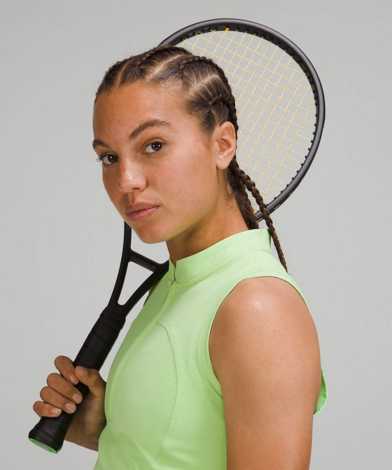 Lululemon Front-Zip Mock-Neck Tennis Linne Dam Gröna Ljus Sverige | TUZGSK609