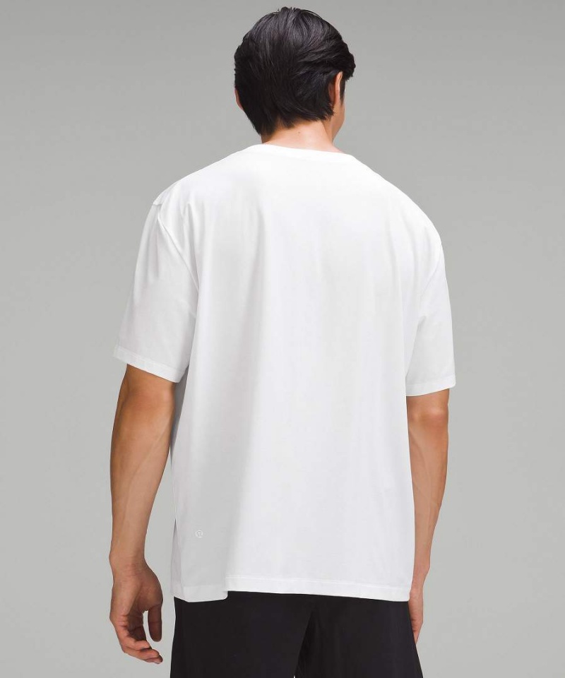 Lululemon Fundamental Oversized Pocket T-shirt Herr Vita Sverige | WGNEHV680