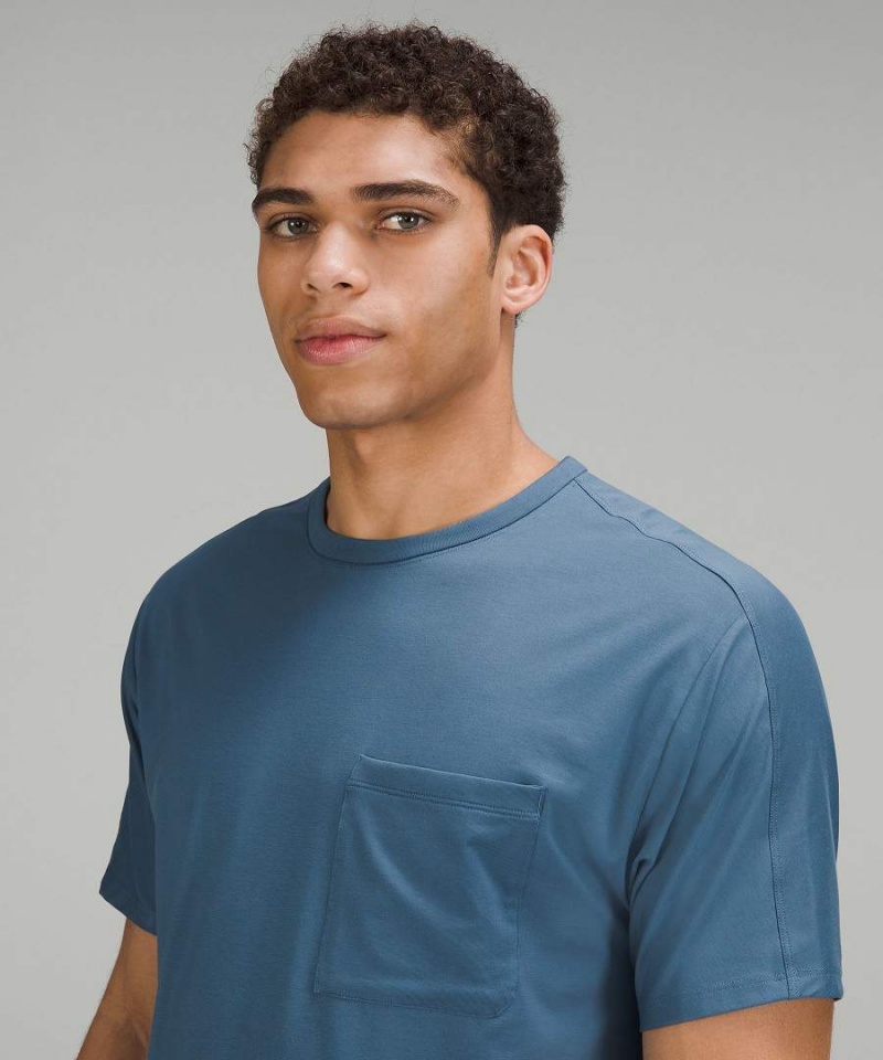Lululemon Fundamental Pocket T-shirt Herr Blå Sverige | BOKGWD761
