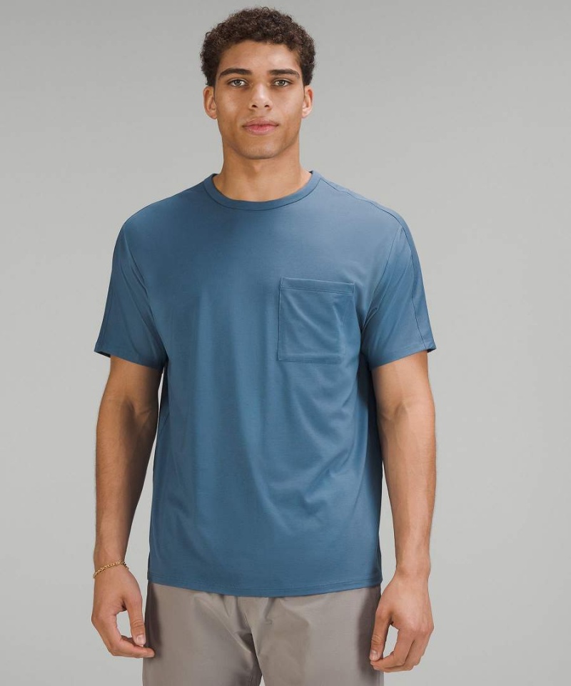 Lululemon Fundamental Pocket T-shirt Herr Blå Sverige | BOKGWD761
