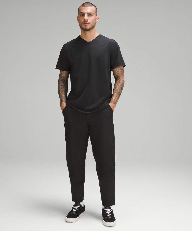 Lululemon Fundamental V-Neck T-shirt Herr Svarta Sverige | GIOAHQ247