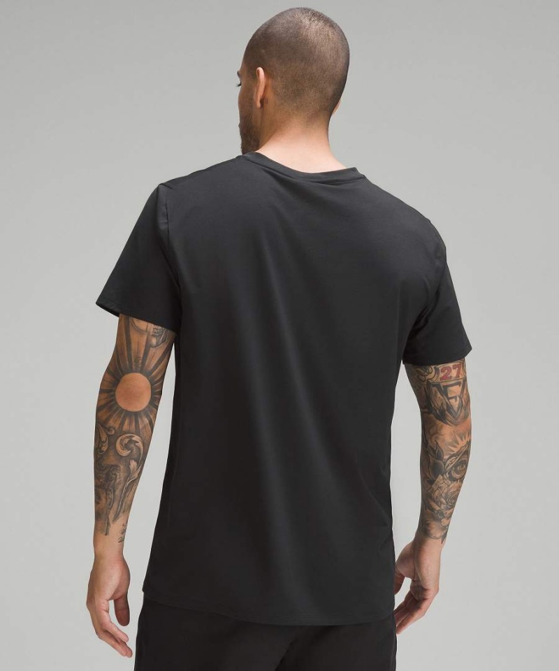 Lululemon Fundamental V-Neck T-shirt Herr Svarta Sverige | GIOAHQ247