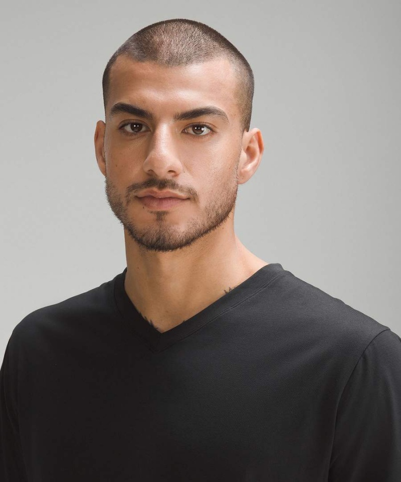 Lululemon Fundamental V-Neck T-shirt Herr Svarta Sverige | GIOAHQ247