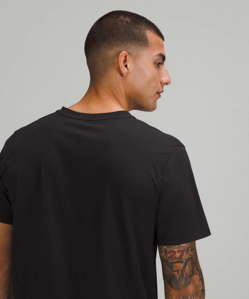 Lululemon Fundamental V-Neck T-shirt Herr Svarta Sverige | GIOAHQ247