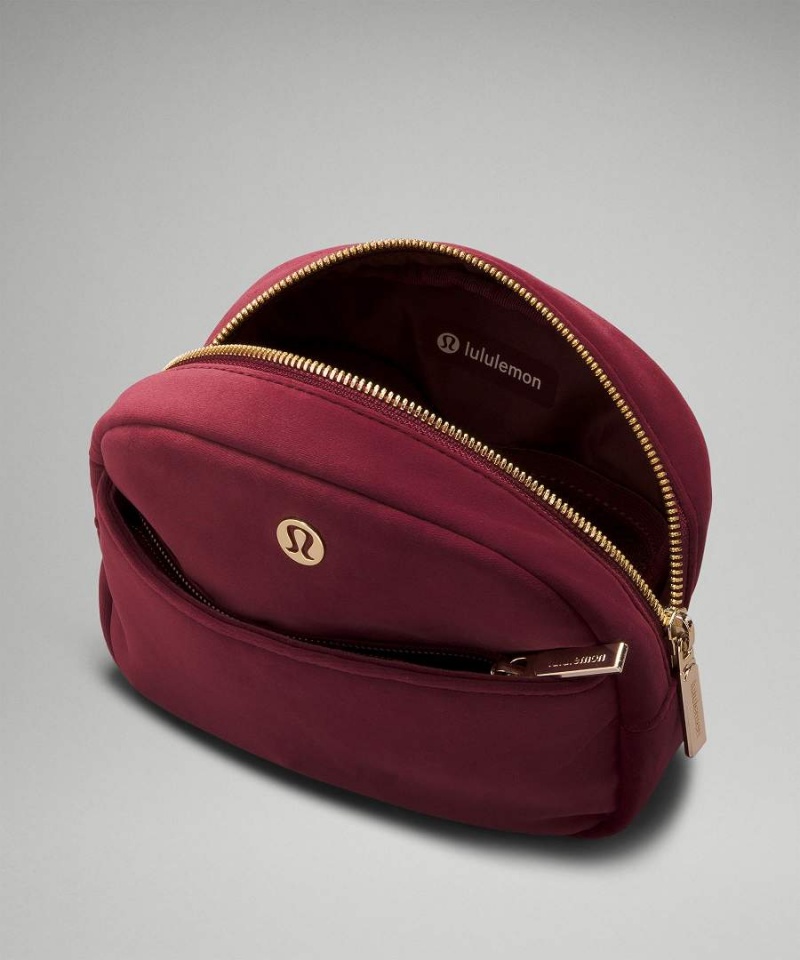 Lululemon Go Getter Mini Velour Påse Dam Vinröda Guld Sverige | RQSMWP091