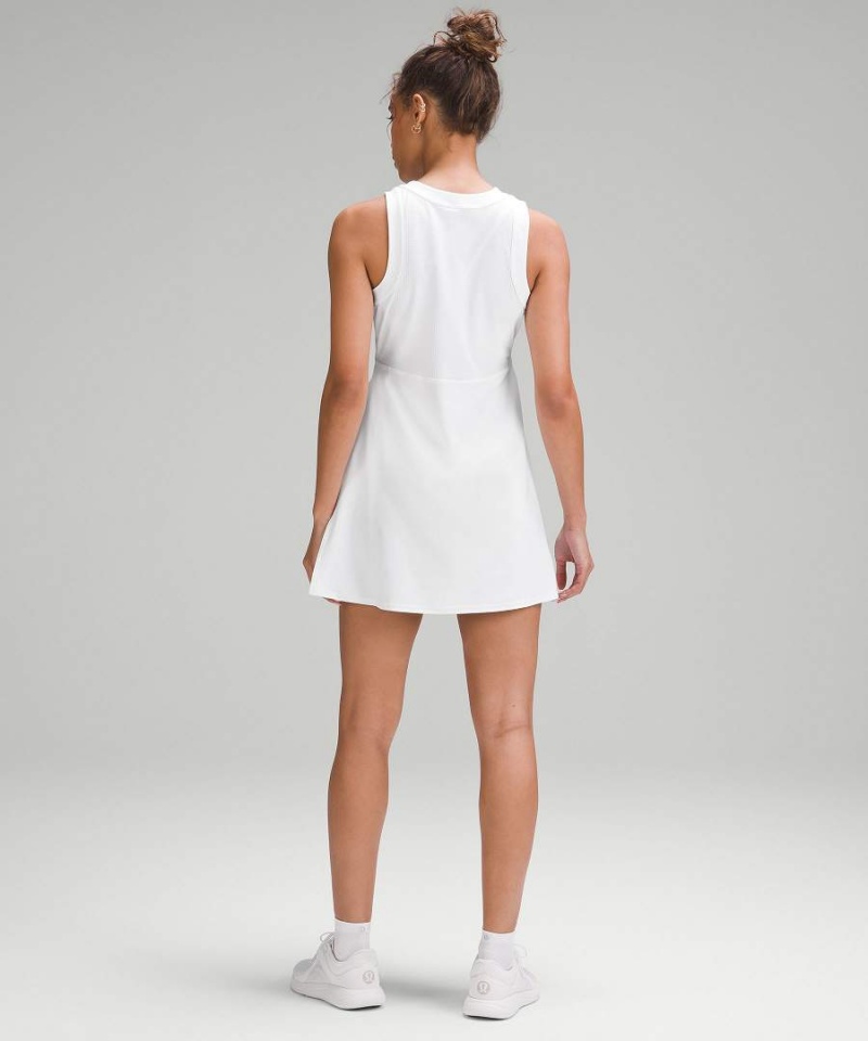 Lululemon Grid-Texture Ärmlös Tennis Klänning Dam Vita Sverige | QJSFHC498