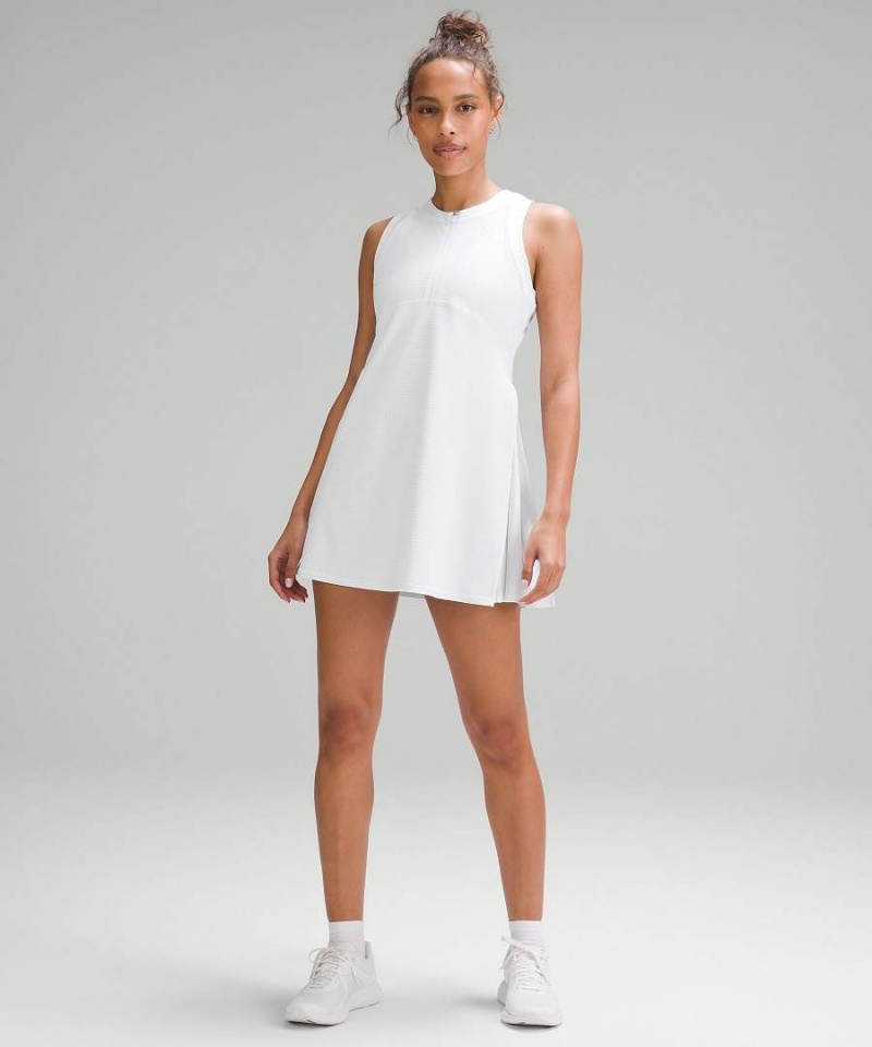 Lululemon Grid-Texture Ärmlös Tennis Klänning Dam Vita Sverige | QJSFHC498