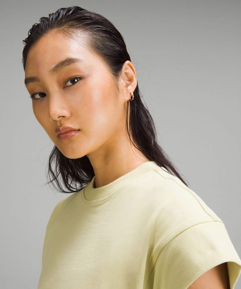 Lululemon Heavyweight Bomull Mock-Neck T-shirt Dam Gula Sverige | VQCNAS941