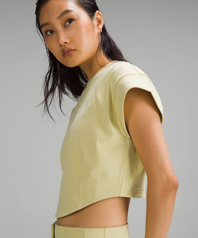 Lululemon Heavyweight Bomull Mock-Neck T-shirt Dam Gula Sverige | VQCNAS941