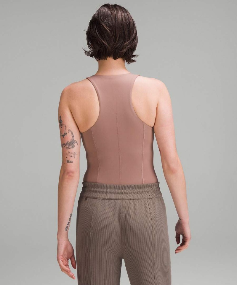 Lululemon High-Neck Tight-Fit Shelf Bodysuit Body Dam Rosa Sverige | WCIYKE921