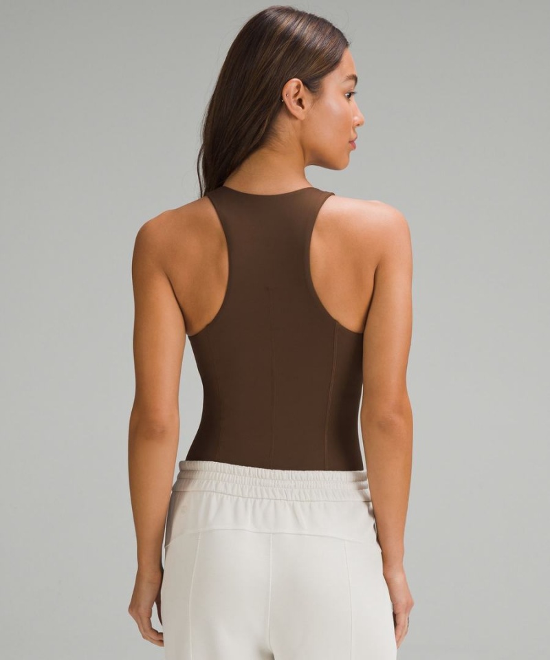 Lululemon High-Neck Tight-Fit Shelf Bodysuit Body Dam Choklad Sverige | SLTCOB790