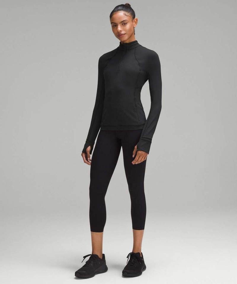 Lululemon It's Rulu Half Zip Långärmad Tröja Dam Svarta Sverige | AVJTDF590