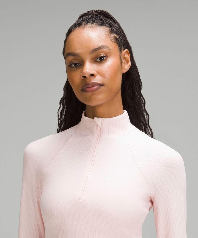 Lululemon It's Rulu Räfflad Cropped Half Zip Långärmad Tröja Dam Turkos Sverige | KHXYOL564