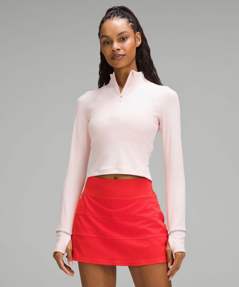 Lululemon It\'s Rulu Räfflad Cropped Half Zip Långärmad Tröja Dam Turkos Sverige | KHXYOL564