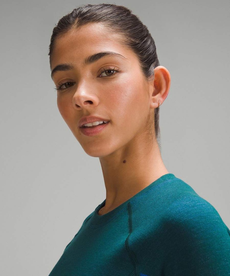 Lululemon Keep the Heat Thermal Colourblock Långärmad Tröja Dam Turkos Blå Mörklavendel Sverige | UCLQSG152