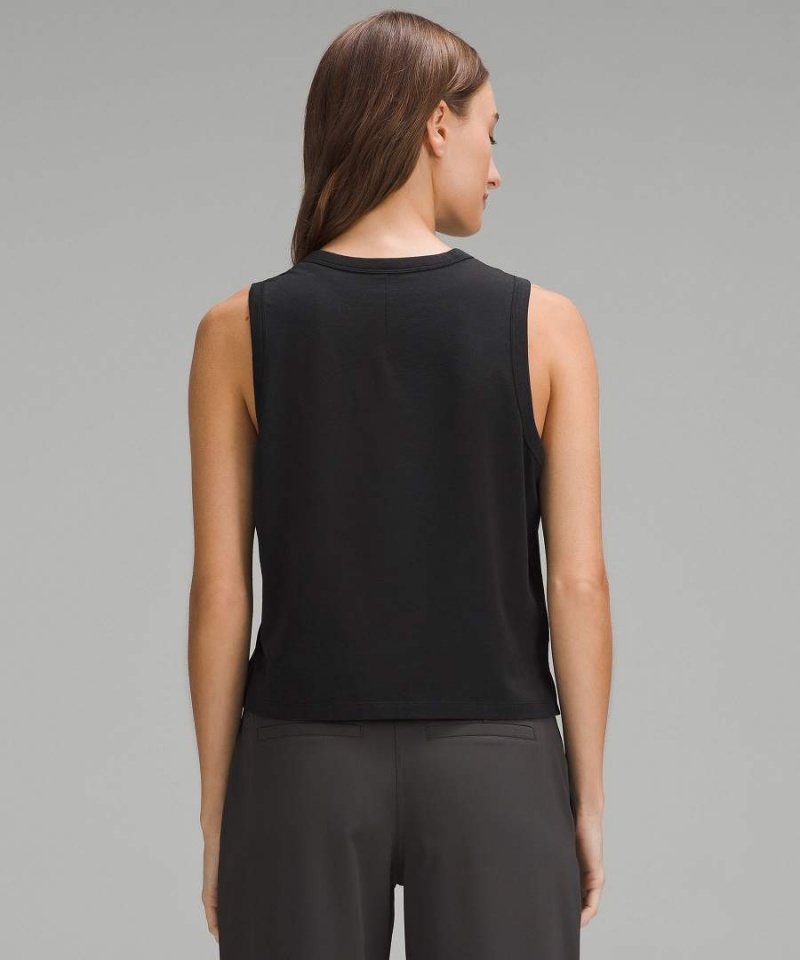 Lululemon Klassiska-Fit Bomull-Blend Linne Dam Svarta Sverige | LJVDTP732