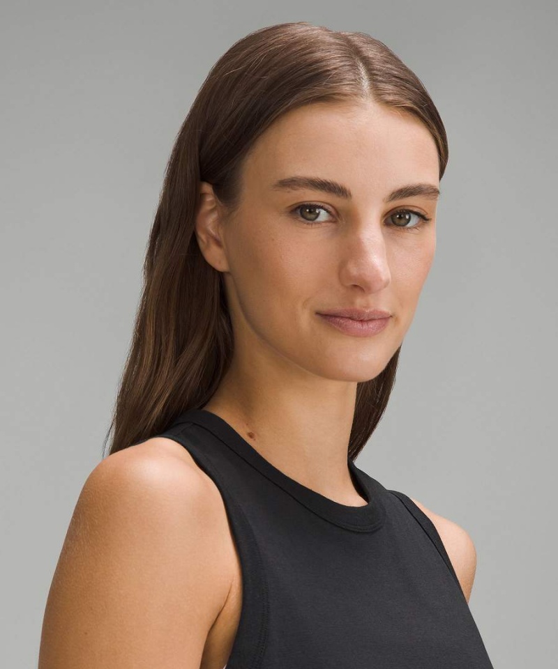 Lululemon Klassiska-Fit Bomull-Blend Linne Dam Svarta Sverige | LJVDTP732