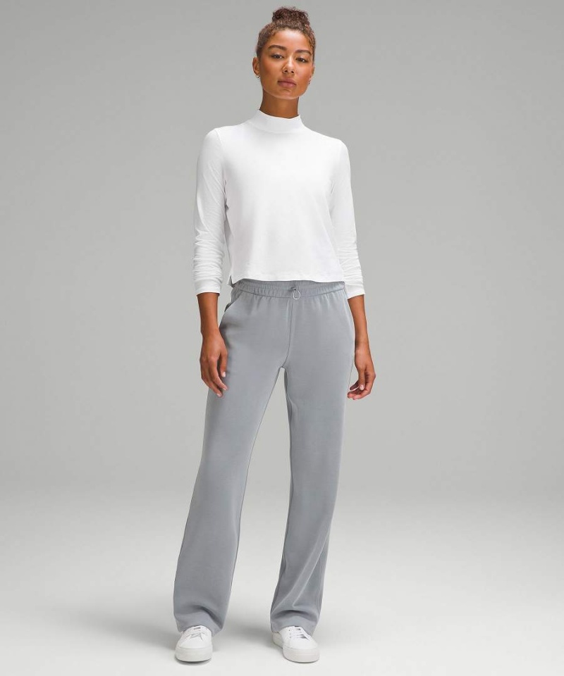 Lululemon Klassiska-Fit Bomull-Blend Mockneck Långärmad Tröja Dam Vita Sverige | XPKAHC309