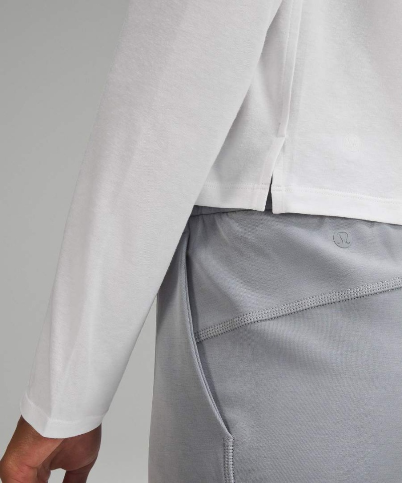 Lululemon Klassiska-Fit Bomull-Blend Mockneck Långärmad Tröja Dam Vita Sverige | XPKAHC309