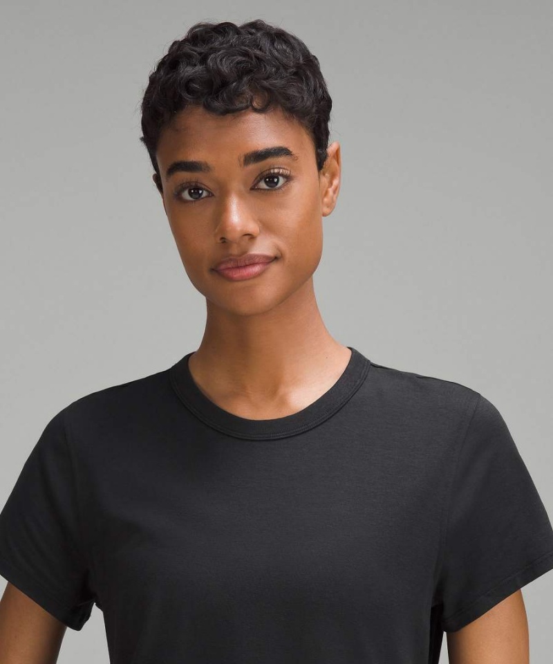 Lululemon Klassiska-Fit Bomull-Blend T-Shirt Klänning Dam Svarta Sverige | ZRJOLW027