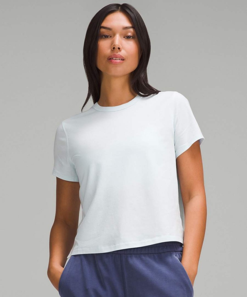Lululemon Klassiska-Fit Bomull-Blend T-shirt Dam Turkos Sverige | DPAXWV257