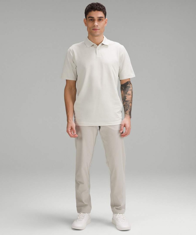 Lululemon Klassiska-Fit Pique Korta-Sleeve Piketröja Herr Beige Sverige | XCSQVO134