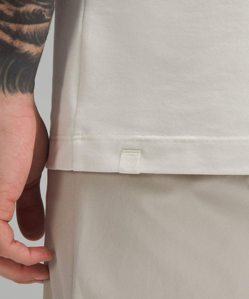 Lululemon Klassiska-Fit Pique Korta-Sleeve Piketröja Herr Beige Sverige | XCSQVO134