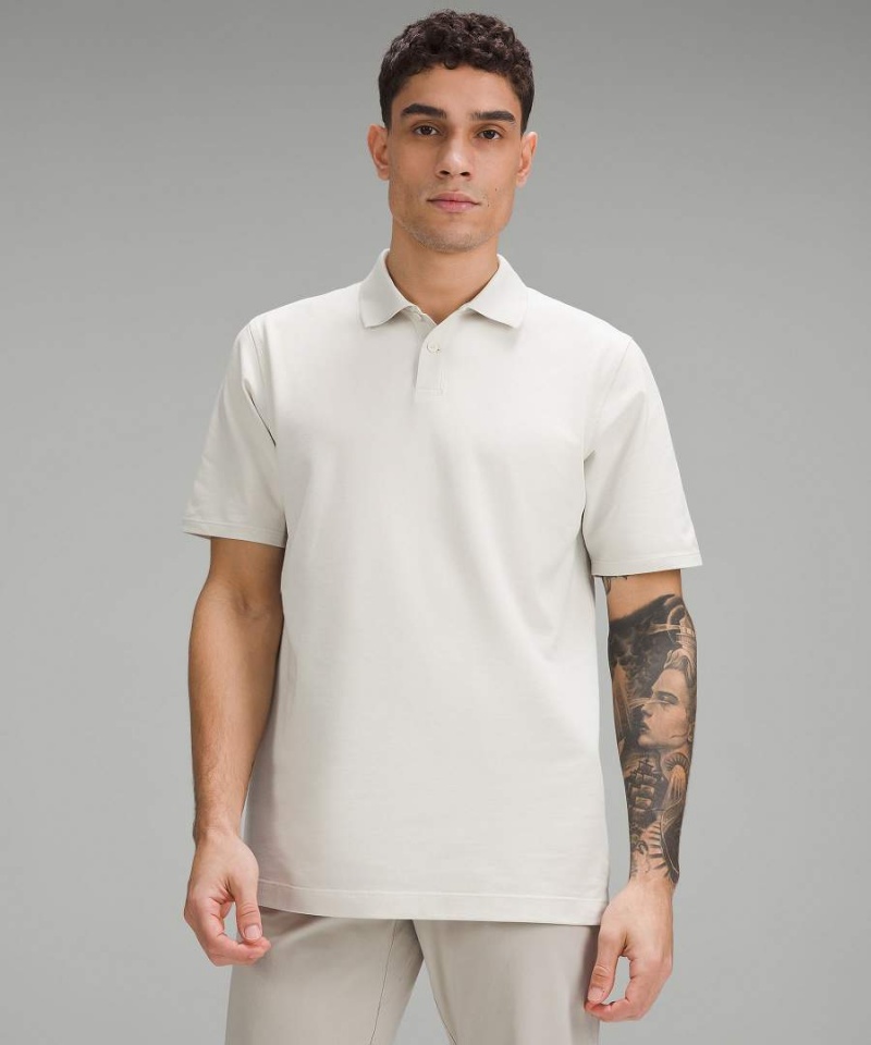 Lululemon Klassiska-Fit Pique Korta-Sleeve Piketröja Herr Beige Sverige | XCSQVO134