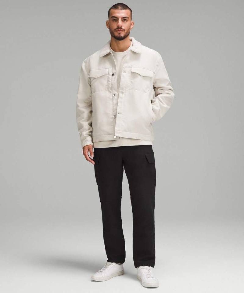 Lululemon Klassiska-Fit Sueded Cargo Byxor Herr Svarta Sverige | BHGKDT467