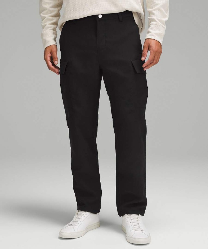 Lululemon Klassiska-Fit Sueded Cargo Byxor Herr Svarta Sverige | BHGKDT467