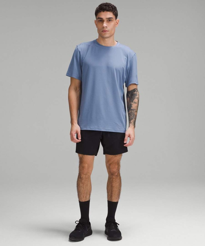 Lululemon License to Train Relaxed Korta-Sleeve T-shirt Herr Blå Sverige | QBZNOT265