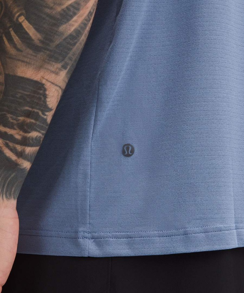 Lululemon License to Train Relaxed Korta-Sleeve T-shirt Herr Blå Sverige | QBZNOT265