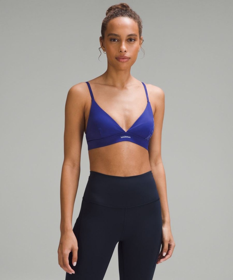Lululemon License to Train Triangle Bra Light Support, A/B Cup Tryck Sport BH Dam Blå Sverige | JYMTXQ749