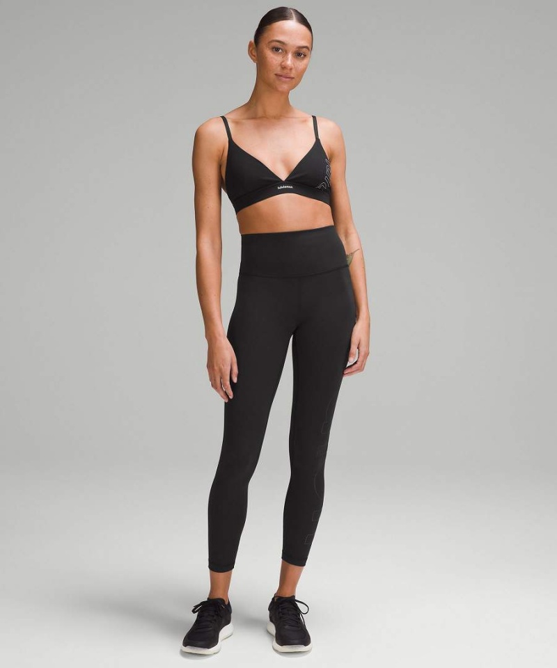 Lululemon License to Train Triangle Bra Light Support, A/B Cup Tryck Sport BH Dam Svarta Sverige | DVUHAG235