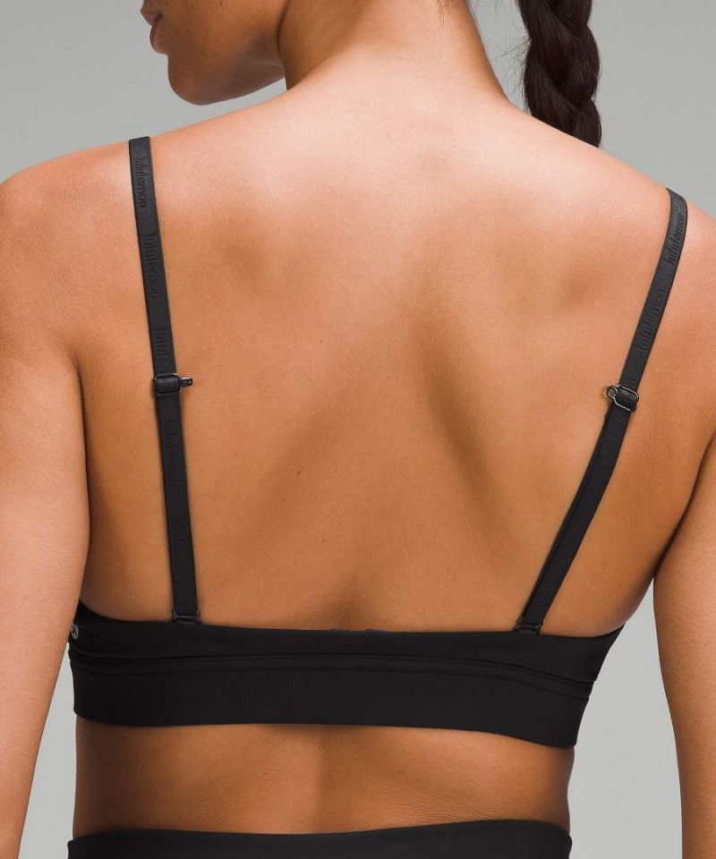 Lululemon License to Train Triangle Bra Light Support, A/B Cup Tryck Sport BH Dam Svarta Sverige | DVUHAG235