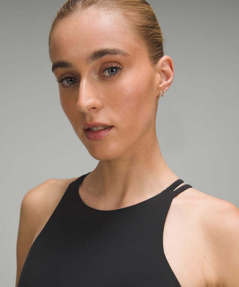 Lululemon Like a Cloud High-Neck Longline Bra Light Support, B/C Cup Sport BH Dam Svarta Sverige | SFPIUM642