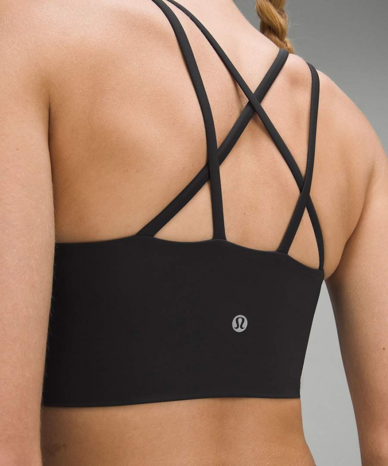 Lululemon Like a Cloud High-Neck Longline Bra Light Support, B/C Cup Sport BH Dam Svarta Sverige | SFPIUM642